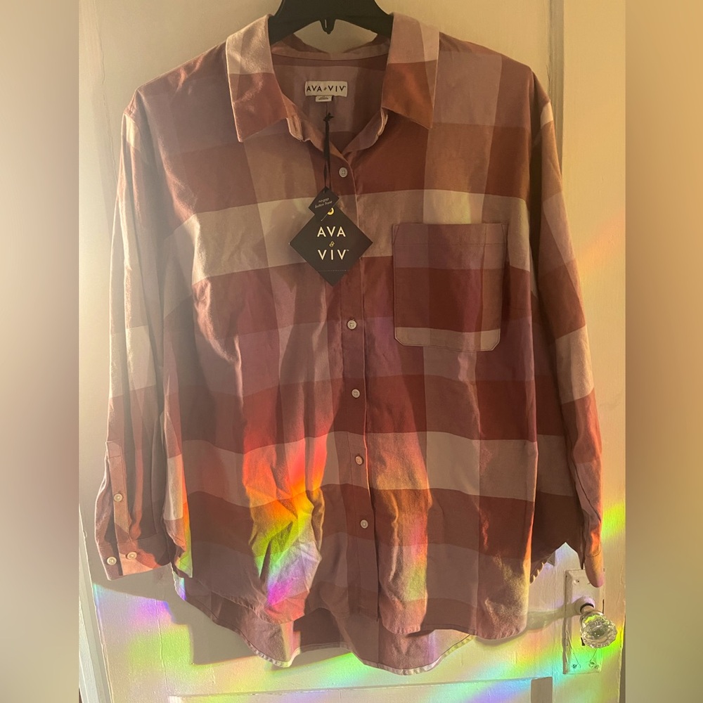 Ava & Viv lightweight Flannel 1X